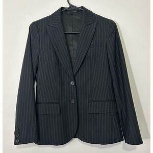 Theory Ladies Size 4 Pinstripe Wool Blend Blazer Jacket